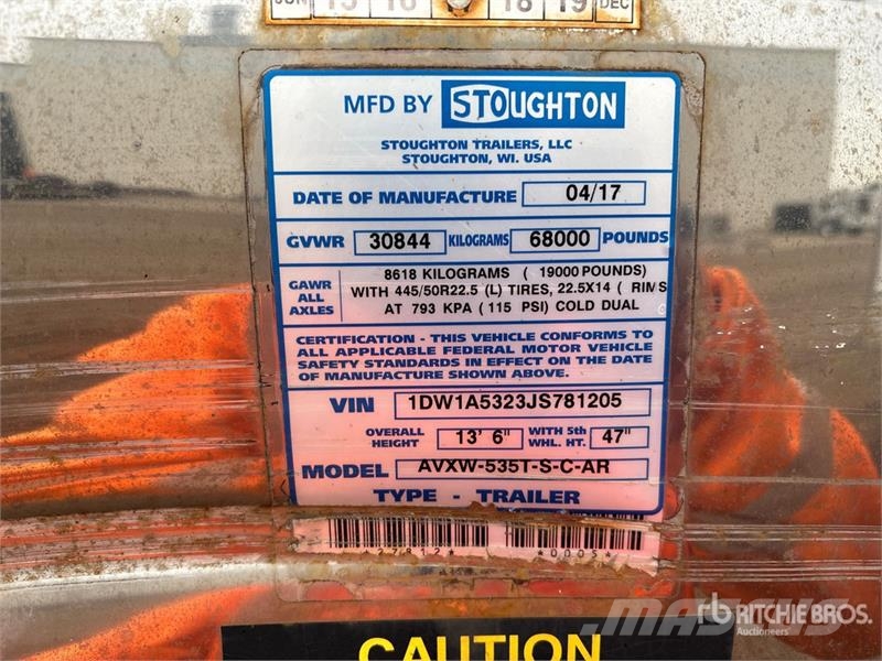 Stoughton AVW-535T-S-C-AR Van Body Trailers