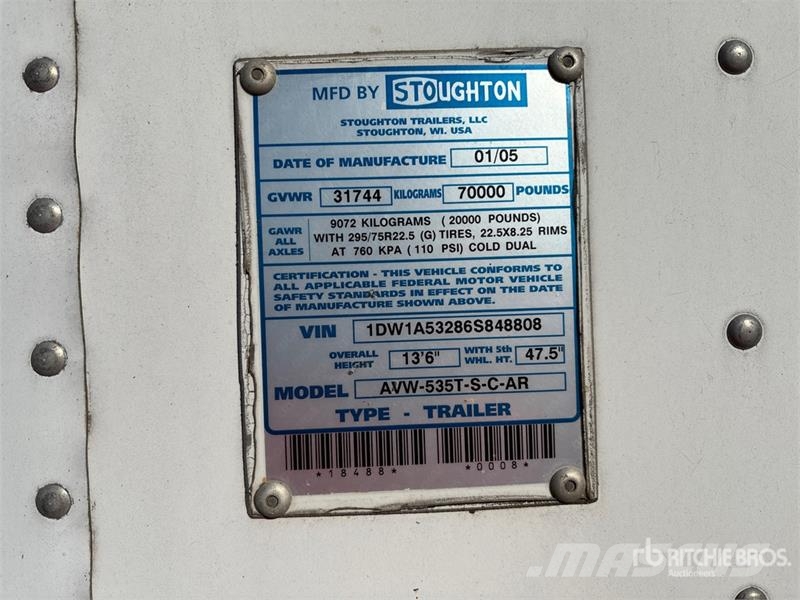 Stoughton AVW-535T-S-C-AR مقطورات ذات هيكل صندوقي