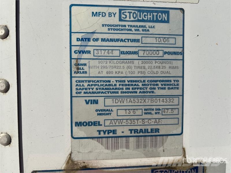Stoughton AVW-535T-S-C-AR Van Body Trailers