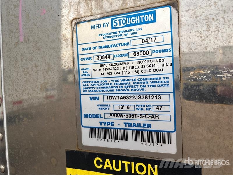 Stoughton AVW-535T-S-C-AR Van Body Trailers