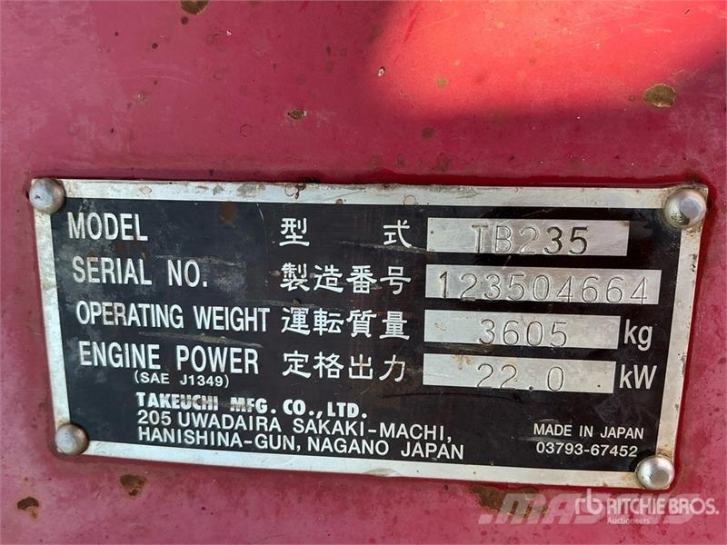 Takeuchi Mini Excavator Minigravemaskiner