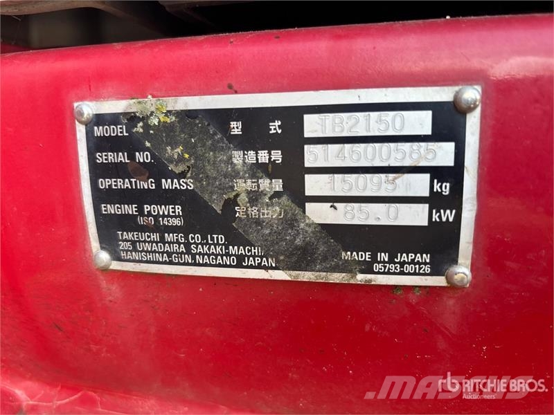 Takeuchi TB2150 Tracked Excavator حفارات زحافة