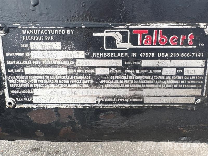 Talbert T4DW-60-HRG 60 ton Tri/A Removable Gooseneck Lowbo Remorque surbaissée