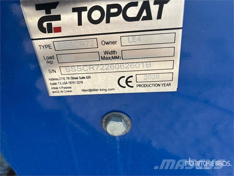  Top Cat Cat SSSCR72 72 in Skid Steer Power Rake (U Rakes and tedders