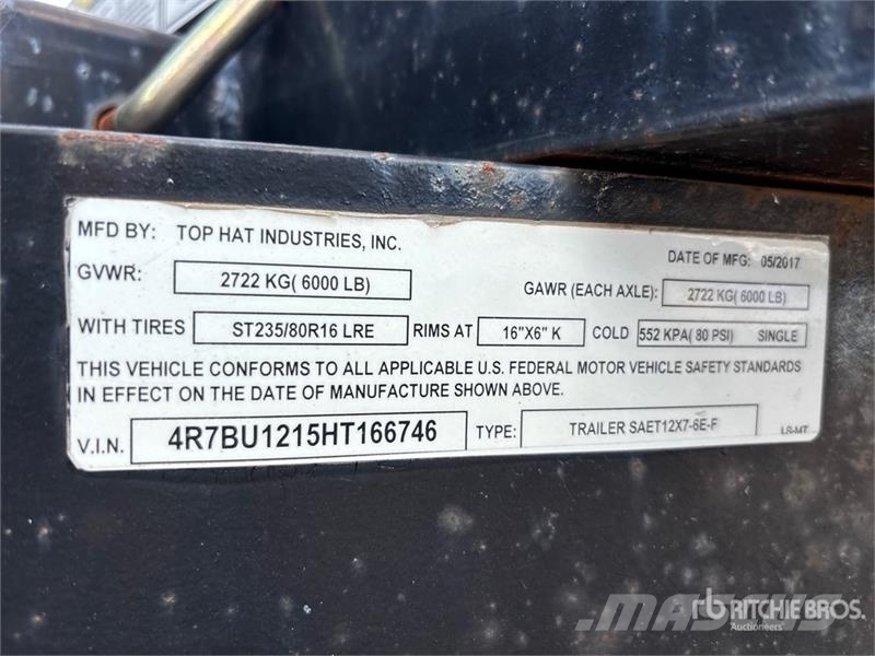 Top Hat 12 ft S/A Utility Trailer (Inoperable) مقطورات أخرى