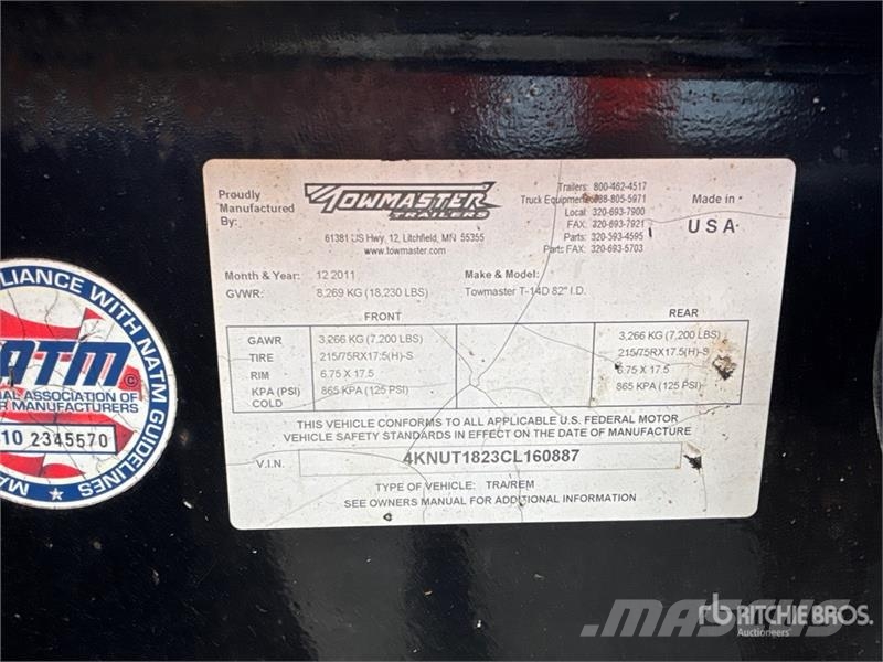 TOWMASTER 18 ft T/A Equipment Trailer Remorque porte engin