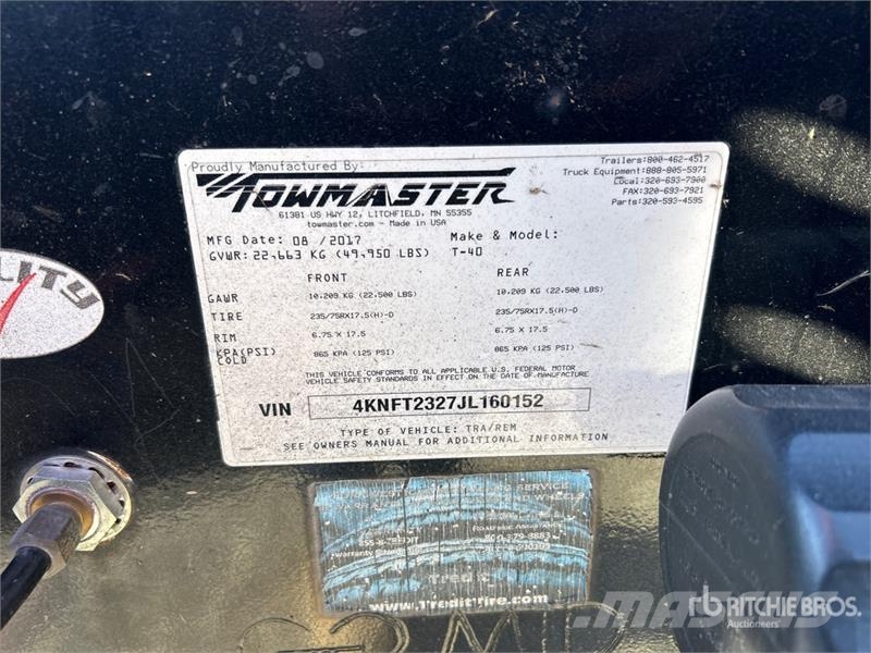 TOWMASTER T-40 31 ft T/A Equipment Trailer Remorque porte engin