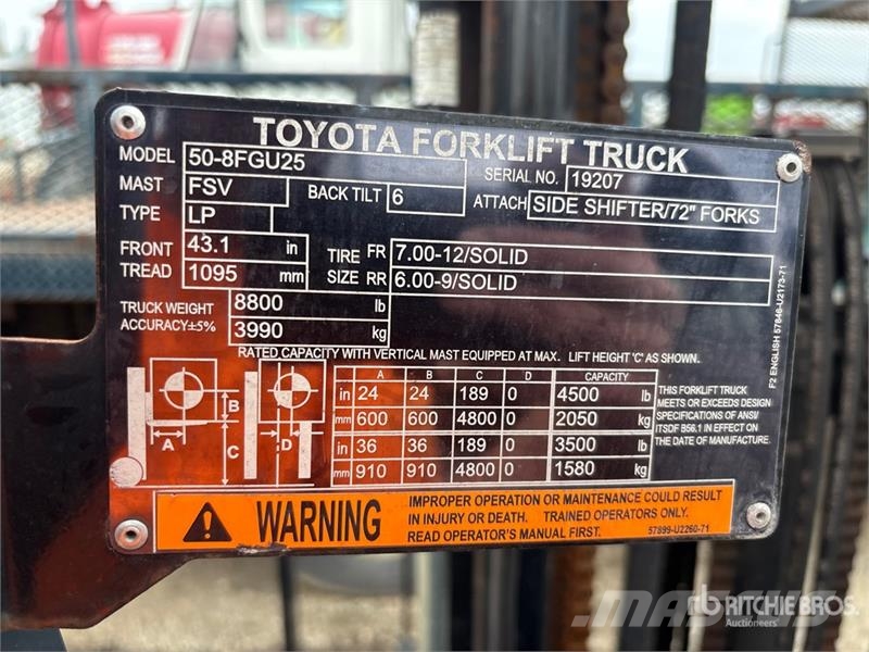 Toyota 50-8FGU25 4800 lb Cushion Tire Forklift (Inoperabl 其他叉车
