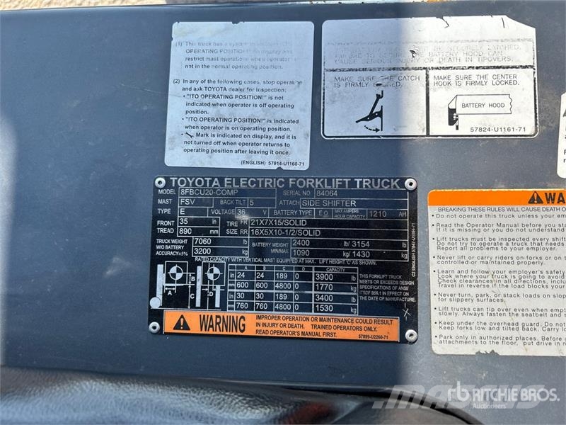 Toyota 8FBCU20 Ηλεκτρικά περονοφόρα ανυψωτικά κλαρκ
