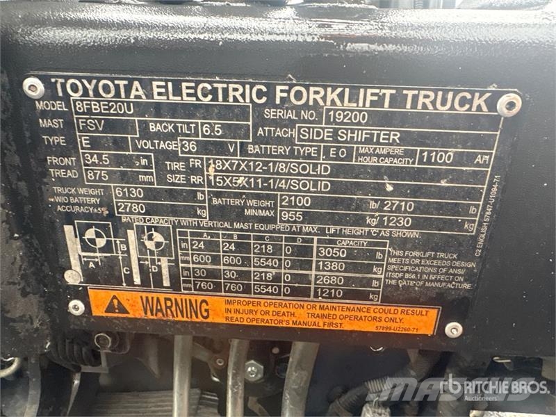 Toyota 8FBE20U Elektrostapler
