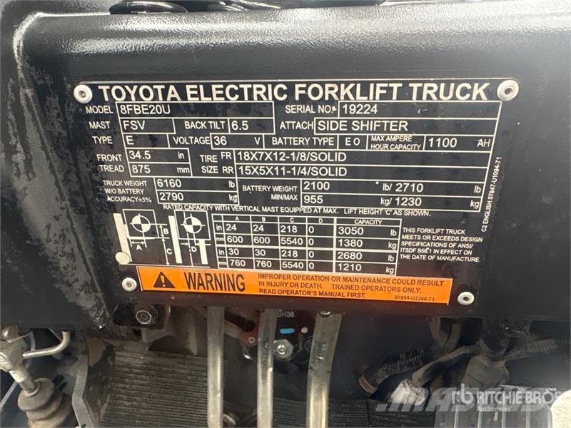 Toyota 8FBE20U Elektrostapler