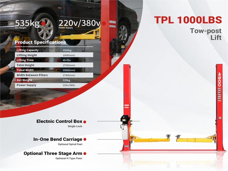  TPL-RED 2 Post 10000 lb Vehicle Lift (Unused) Строителство - Други
