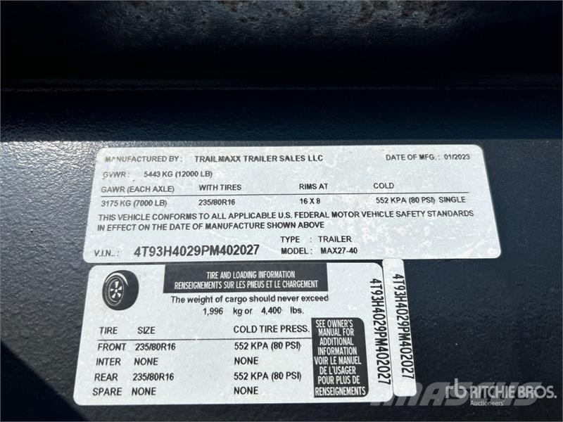 TrailMax MAX27-40 40 ft T/A Gooseneck Equipment Trailer Autotransporter prikolice