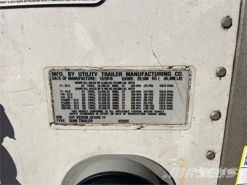 Utility 53 ft T/A Van Trailer Furgons