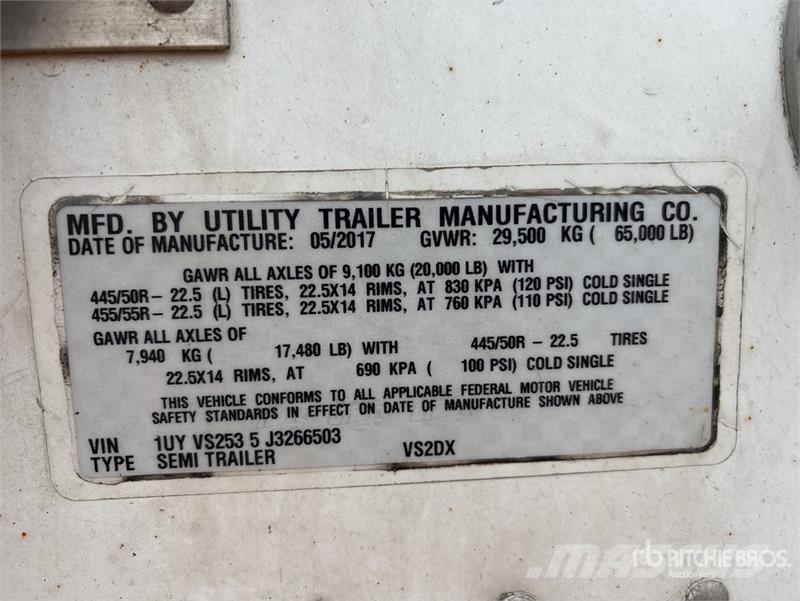 Utility 53 ft x 102 in T/A Van Trailer Dengtos priekabos