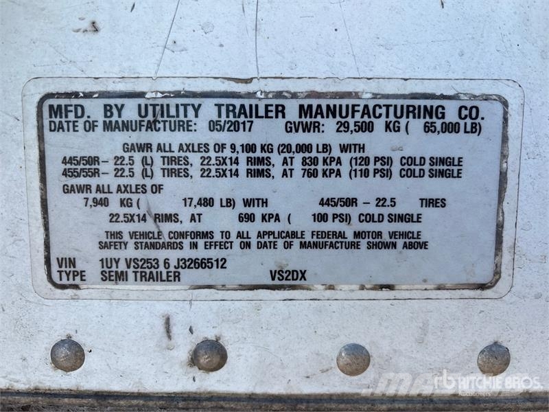 Utility 53 ft x 102 in T/A Van Trailer Dengtos priekabos