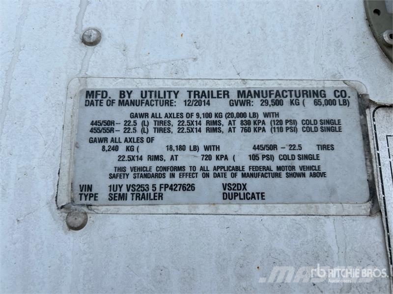 Utility 53 ft x 102 in T/A Van Trailer Reboques baú