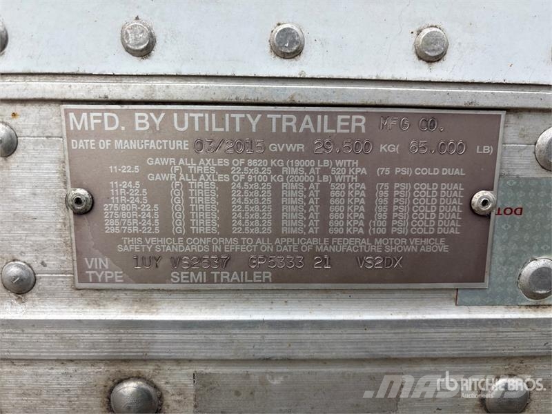 Utility 53 ft x 102 in T/A Van Trailer Dengtos priekabos