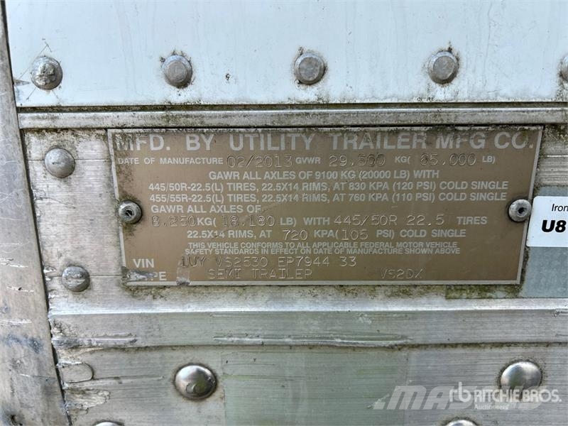 Utility 53 ft x 102 in T/A Van Trailer Reboques baú