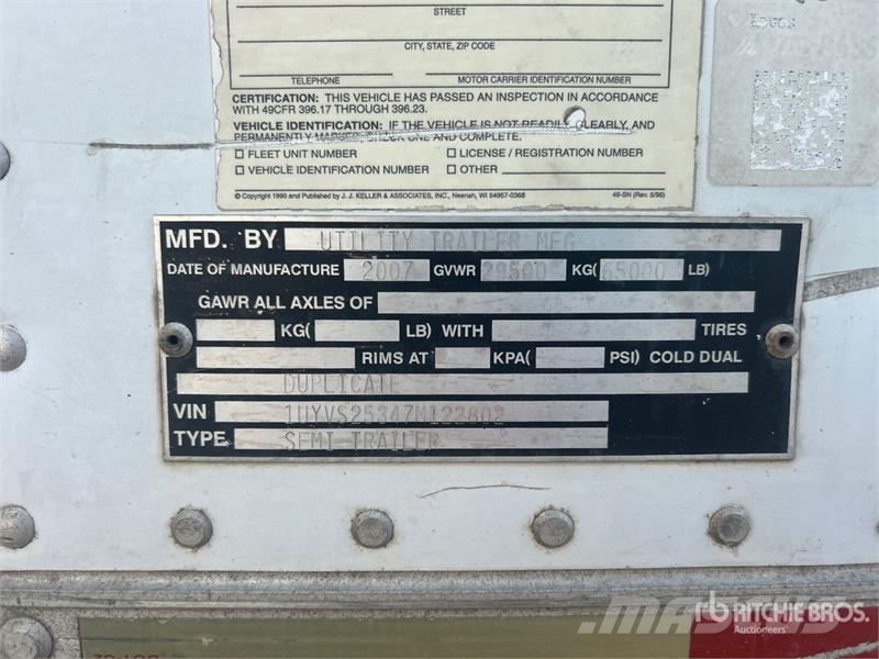 Utility 53 ft x 102 in T/A Refrigerated Trailer Puspriekabės su izoterminiu kėbulu
