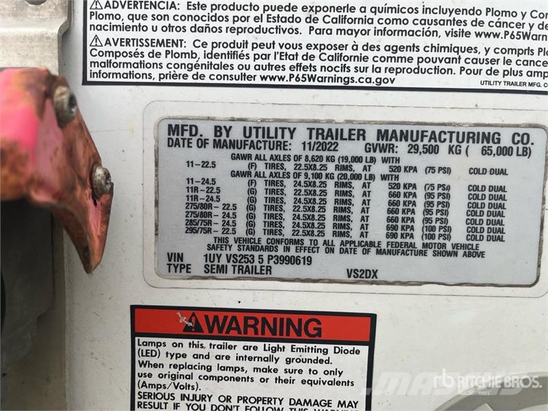 Utility 53 ft x 102 in T/A Van Trailer Gesloten opbouw trailers