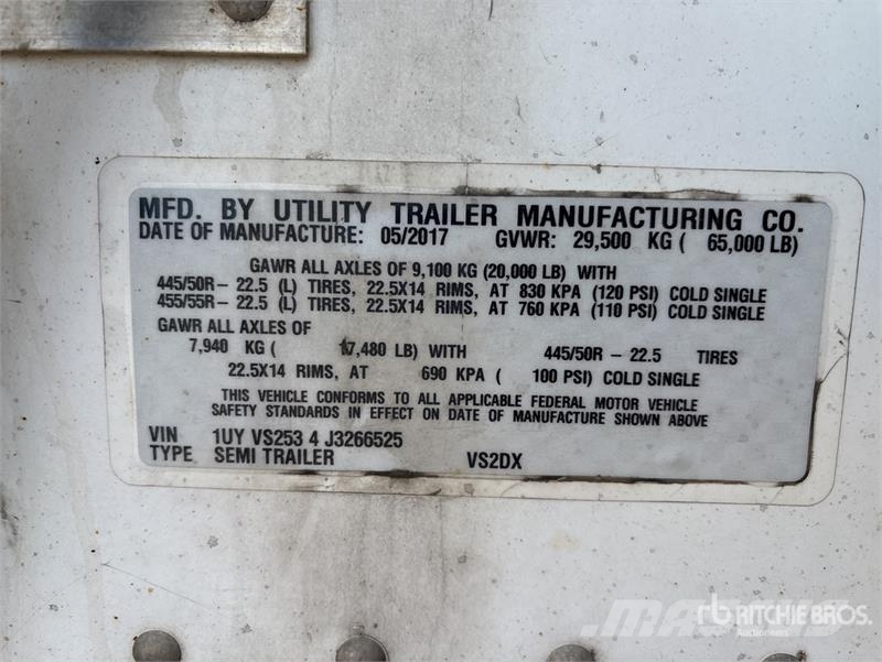 Utility 53 ft x 102 in T/A Van Trailer Furgoonhaagised