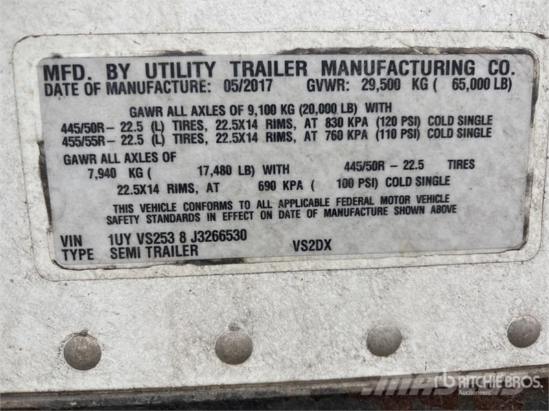 Utility 53 ft x 102 in T/A Van Trailer Dengtos priekabos