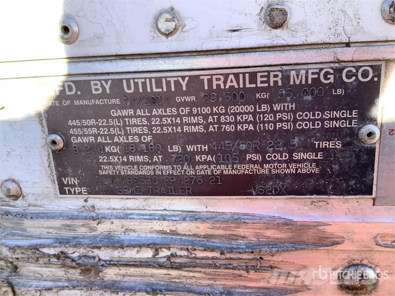 Utility 53 ft x 102 in T/A Van Trailer Dengtos priekabos