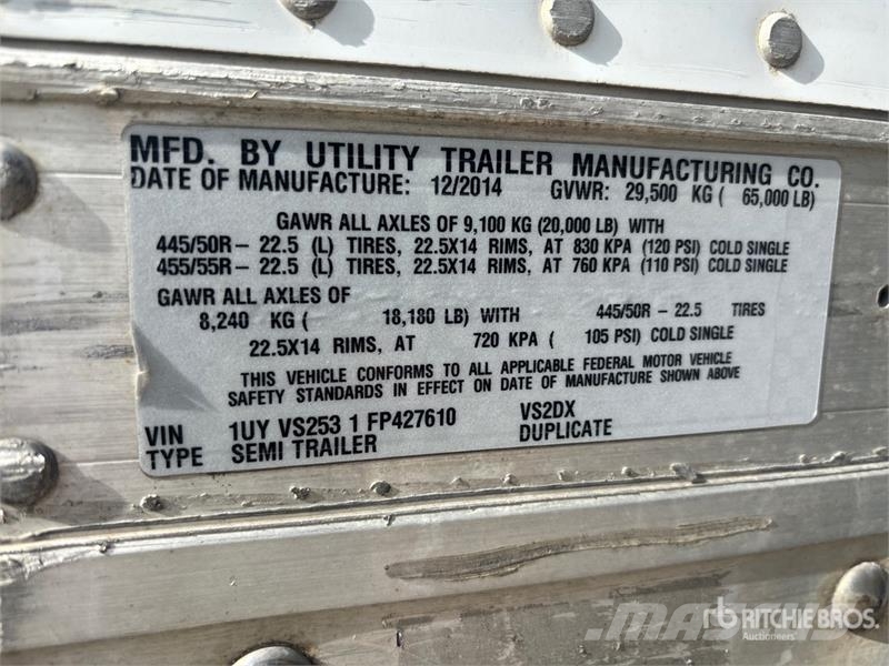 Utility 53 ft x 102 in T/A Van Trailer Dengtos priekabos