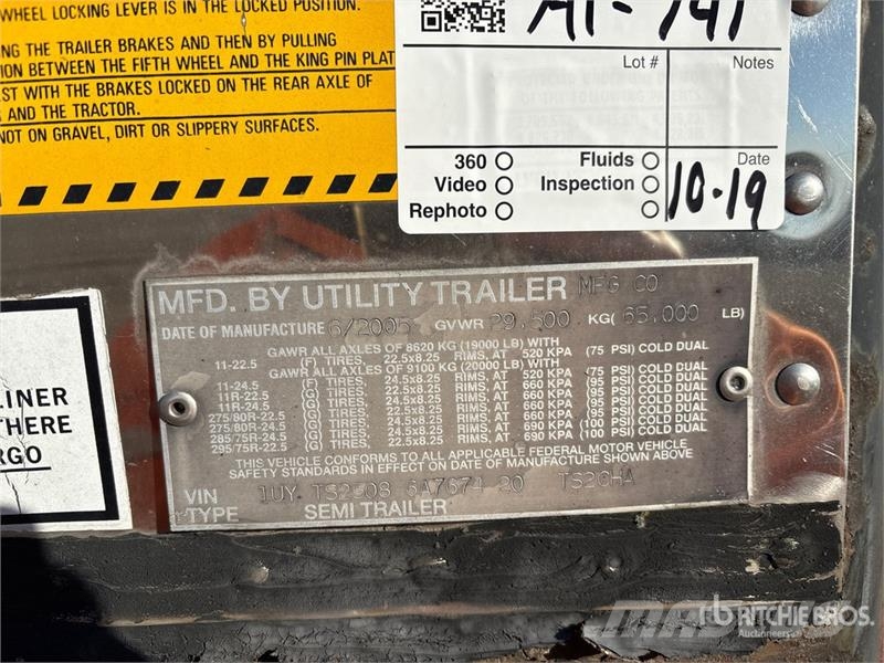 Utility TS2CHA 50 ft T/A Spread Axle Curtain Side Trailer Curtainsideranhänger