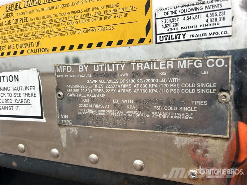 Utility TS2CHA 50 ft T/A Spread Axle Curtain Side Trailer Tents