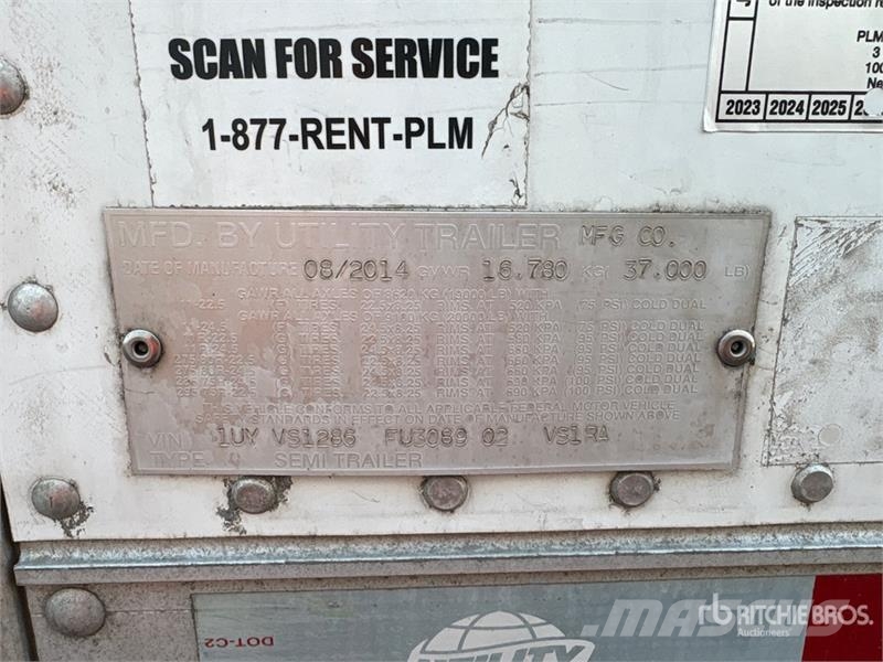Utility VS1RA 28 ft x 102 in Refrigerated Trailer Piekabes ar temperatūras kontroli