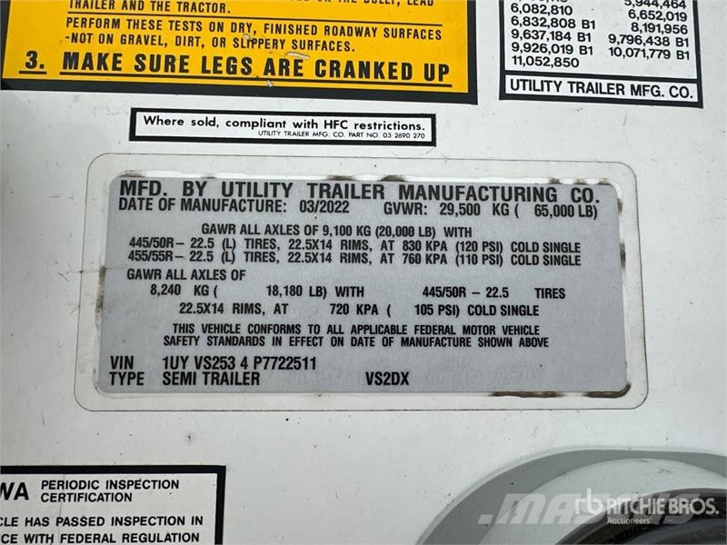 Utility VS2DX مقطورات ذات هيكل صندوقي