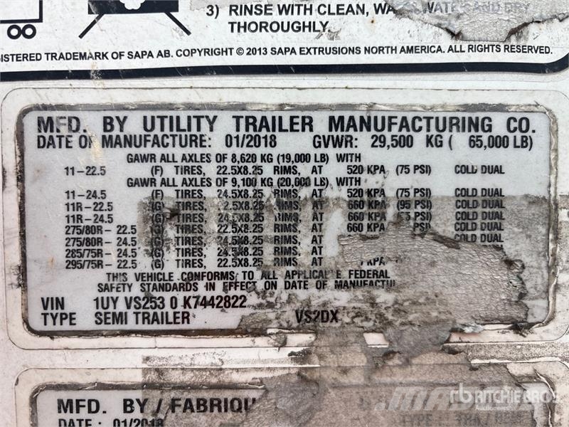 Utility VS2DX Box body trailers