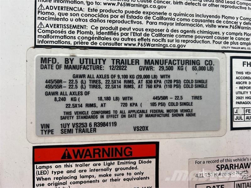 Utility VS2DX Van Body Trailers