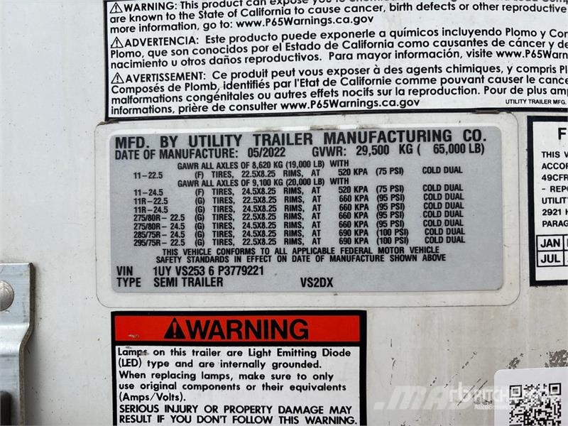 Utility VS2DX Van Body Trailers