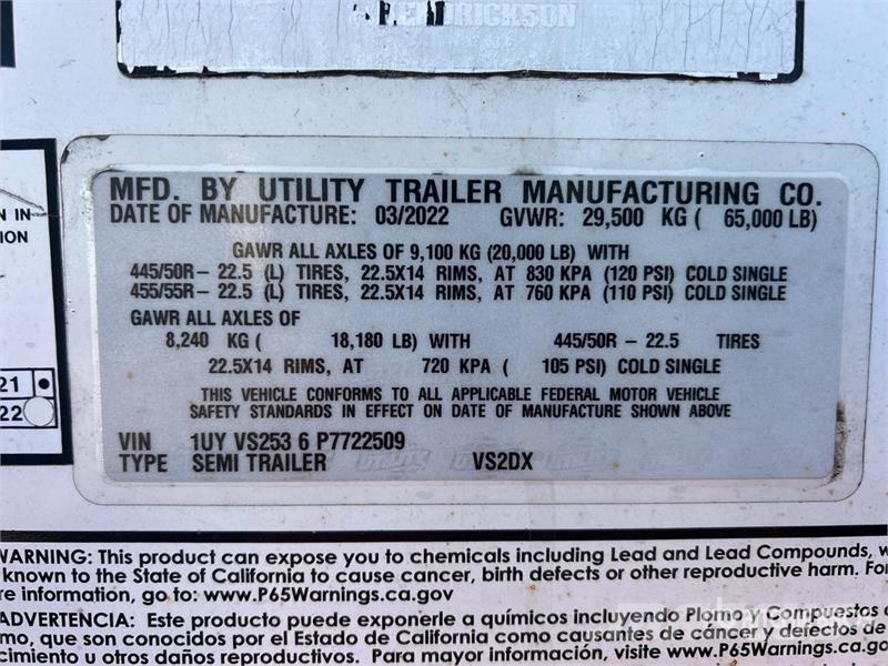 Utility VS2DX 53 ft x 102 in T/A Van Trailer Van Body Trailers