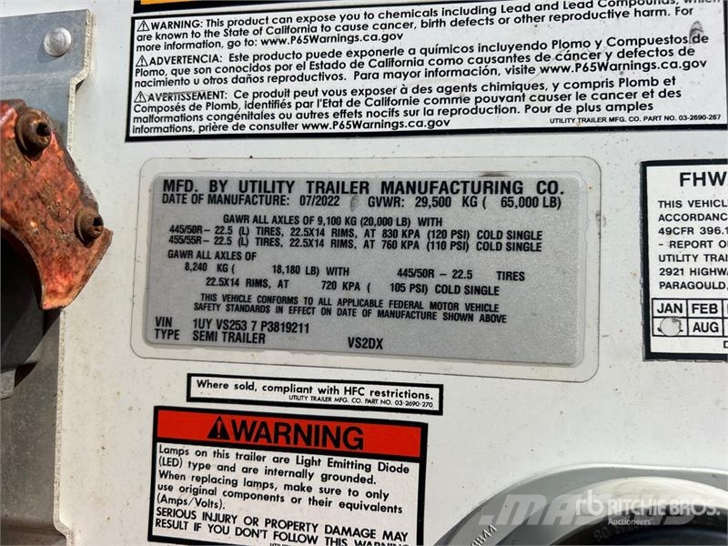 Utility VS2DX 53 ft x 102 in T/A Van Trailer Van Body Trailers