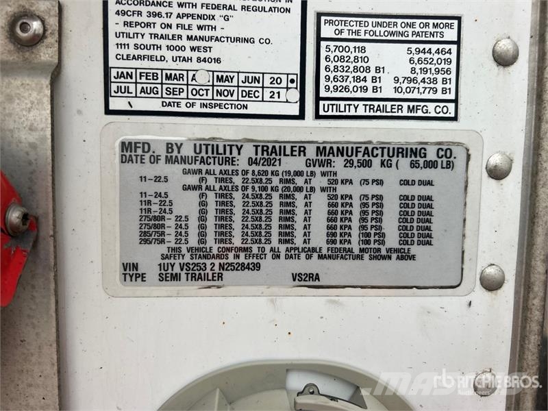 Utility VS2RA 53 ft x 102 in T/A Refrigerated Trailer Naczepy chłodnie