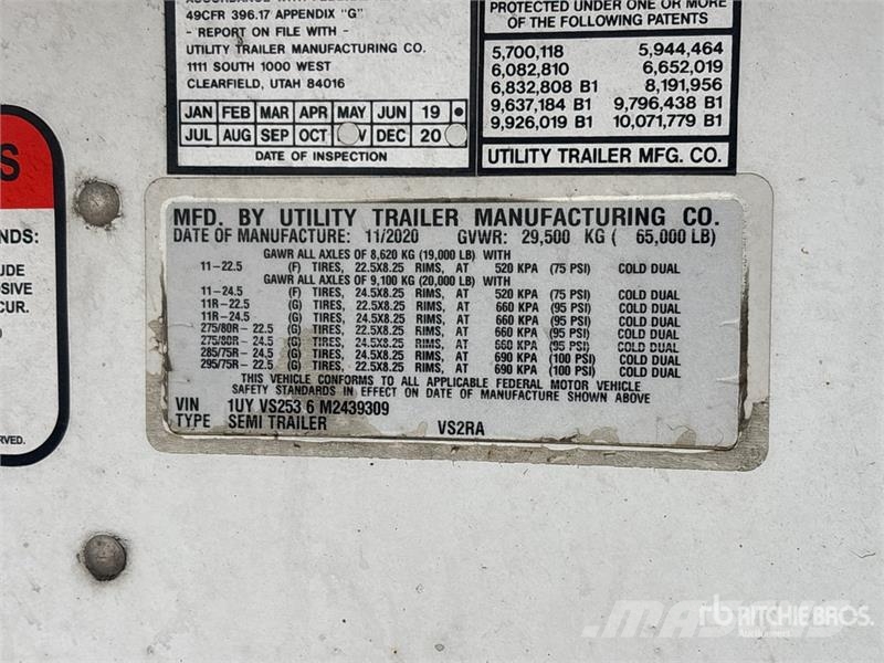 Utility VS2RA 53 ft x 102 in T/A Refrigerated Trailer Naczepy chłodnie
