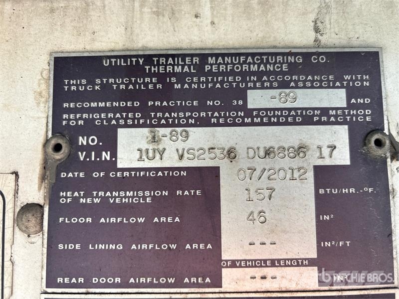 Utility VS2RA 53 ft x 102 in T/A Refrigerated Trailer 控溫式半拖車