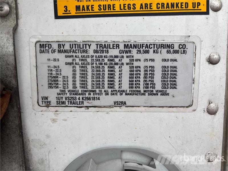 Utility VS2RA 53 ft x 102 in T/A Refrigerated Trailer Semi remorque frigorifique