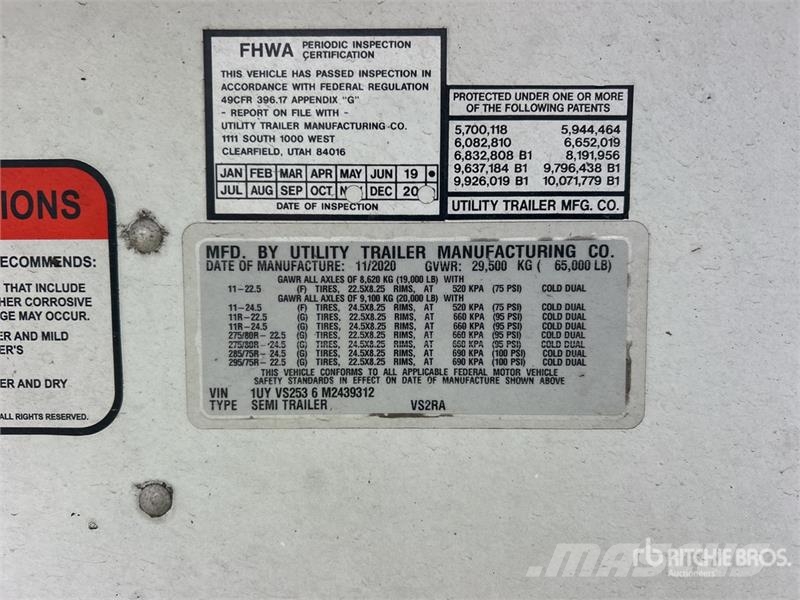 Utility VS2RA 53 ft x 102 in T/A Refrigerated Trailer Poluprikolice hladnjače