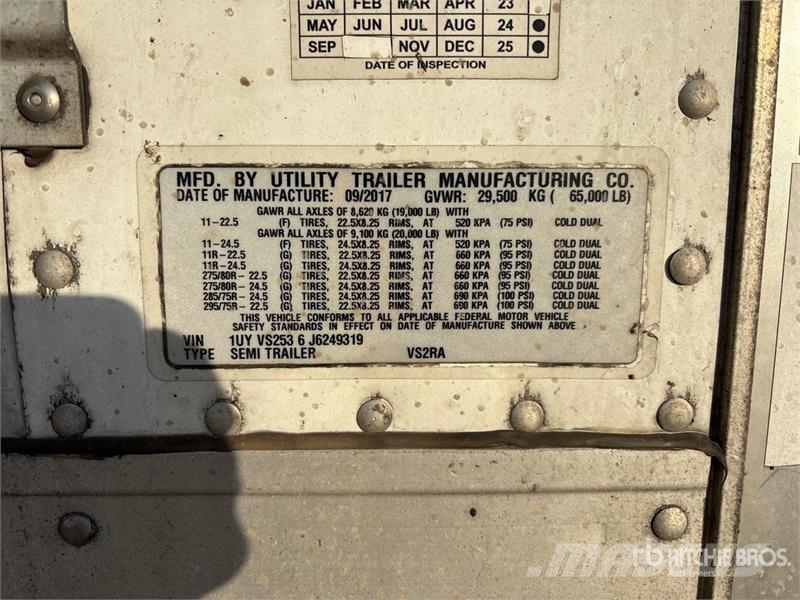 Utility VS2RA 53 ft x 102 in T/A Refrigerated Trailer Semirremolques de temperatura controlada