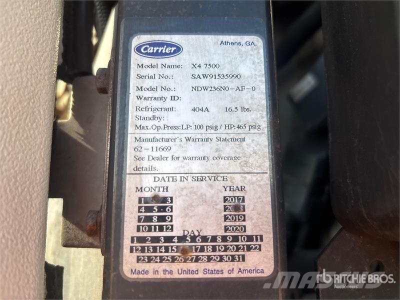 Utility VS2RA 53 ft x 102 in T/A Refrigerated Trailer Piekabes ar temperatūras kontroli