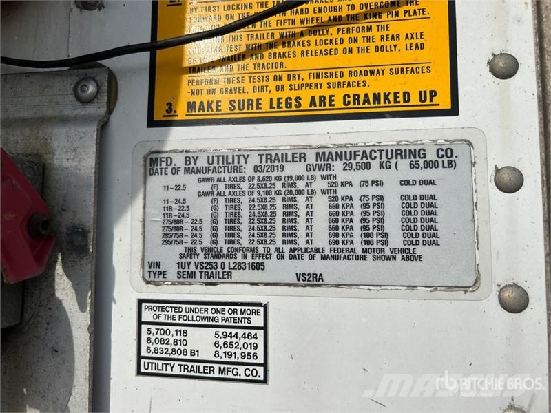 Utility VS2RA 53 ft x 102 in T/A Refrigerated Trailer Semi Reboques Isotérmicos