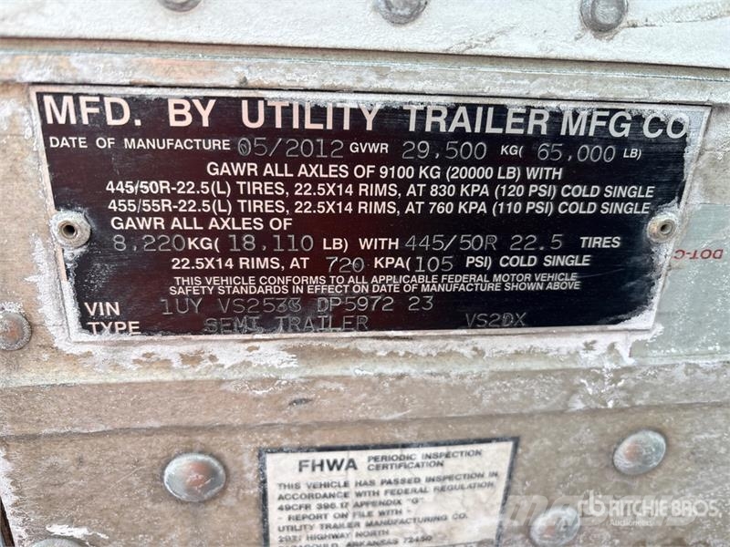 Utility VS2RA 53 ft x 102 in T/A Van Trailer Dengtos priekabos