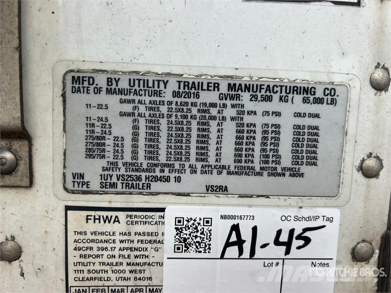 Utility VS2RA 53 ft x 102 in Refrigerated Trailer Külmikpoolhaagised
