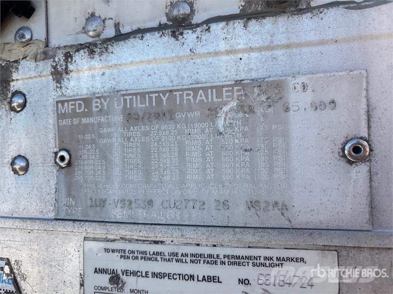 Utility VS2RA 53 ft x 102 in T/A Refrigerated Trailer Temperature controlled semi-trailers