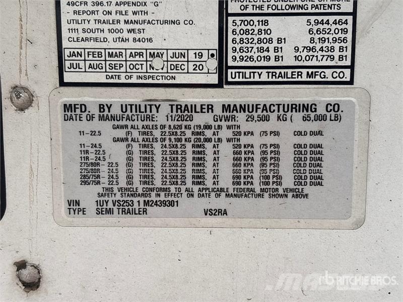 Utility VS2RA 53 ft x 102 in T/A Refrigerated Trailer Kühlauflieger